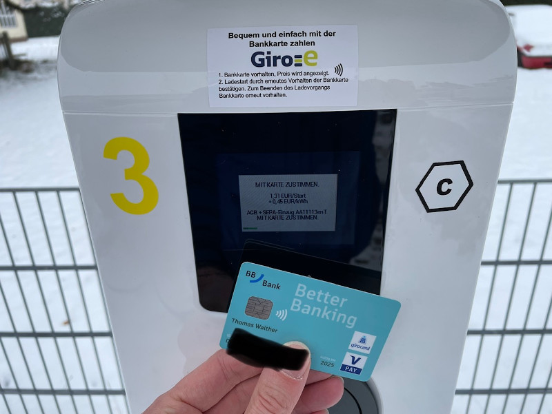 Zahlung mittels Giro-e System mit der Girokarte/Bankkarte